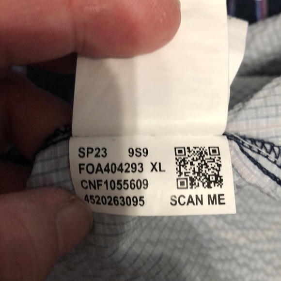 Oakley Hawiian shirt Men's XL Navy Purple Palm Tree Shirt seersucker polo EUC - Picture 12 of 13